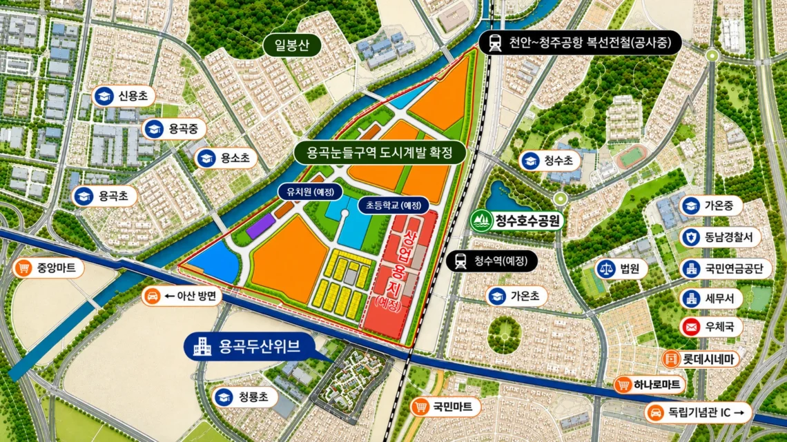 천안용곡 두산위브 입지환경 지도