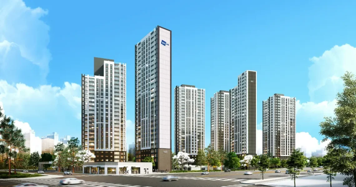 천안용곡두산위브 6개동 단지 배치 조감도
