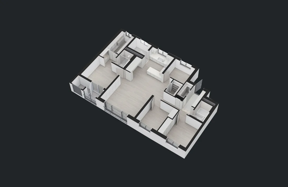 천안 아이파크시티 3단지 102A 타입 3D 평면 이미지