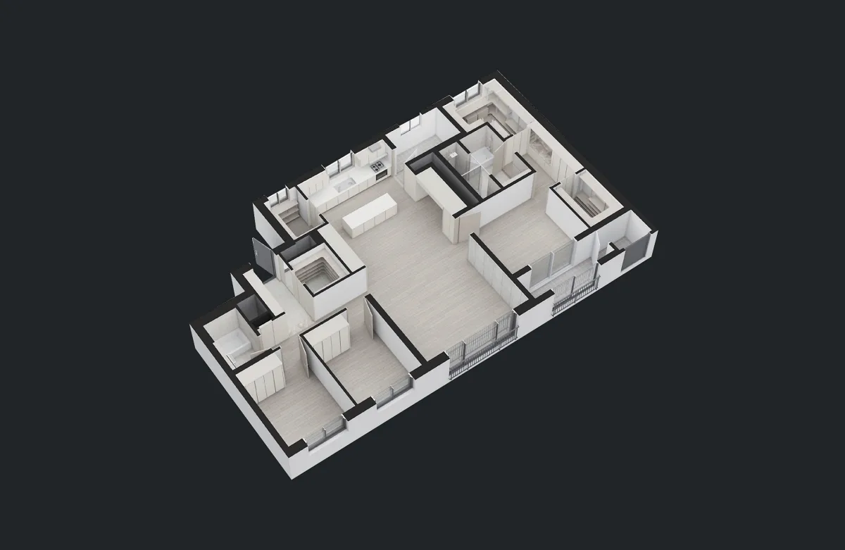 천안 아이파크시티 3단지 116 타입 3D 평면 이미지