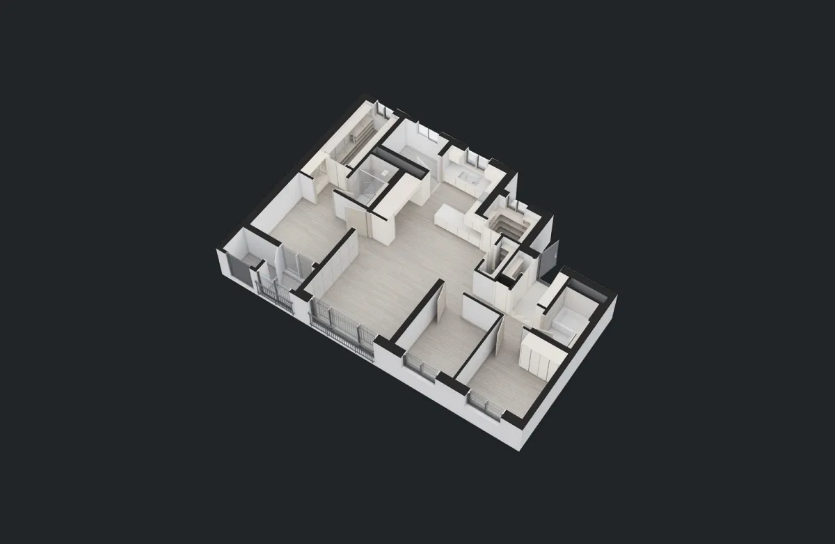 천안 아이파크시티 3단지 84A 타입 3D 평면 이미지